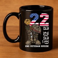 Veteran 22 A Day Take Their Lives End Veteran Suicide 11oz C Handle Ceramic Mug