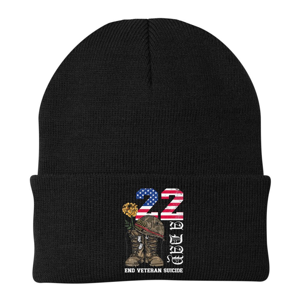Veteran 22 A Day Take Their Lives End Veteran Suicide Beanie