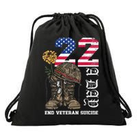 Veteran 22 A Day Take Their Lives End Veteran Suicide Drawstring Bag