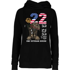 Veteran 22 A Day Take Their Lives End Veteran Suicide Womens Funnel Neck Pullover Hood