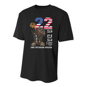 Veteran 22 A Day Take Their Lives End Veteran Suicide Youth Performance Sprint T-Shirt