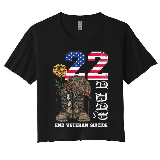 Veteran 22 A Day Take Their Lives End Veteran Suicide Crop Top