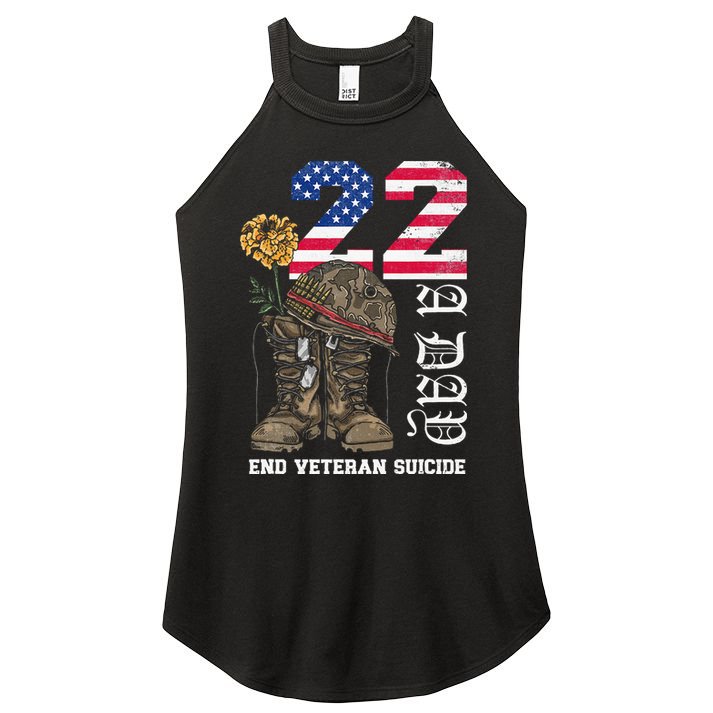 Veteran 22 A Day Take Their Lives End Veteran Suicide Women's Perfect Tri Rocker Tank