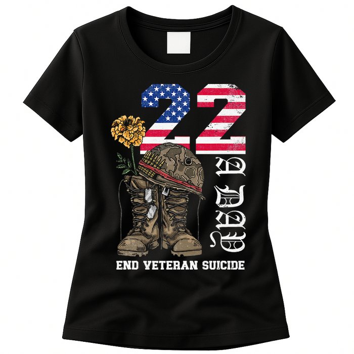 Veteran 22 A Day Take Their Lives End Veteran Suicide Womens T-Shirt