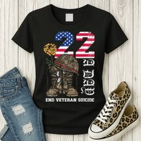 Veteran 22 A Day Take Their Lives End Veteran Suicide Womens T-Shirt