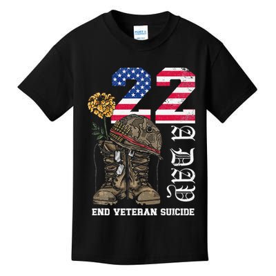 Veteran 22 A Day Take Their Lives End Veteran Suicide Kids T-Shirt