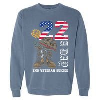 Veteran 22 A Day Take Their Lives End Veteran Suicide Garment-Dyed Sweatshirt