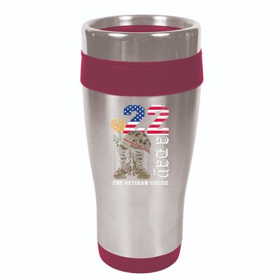 Veteran 22 A Day Take Their Lives End Veteran Suicide 16oz Travel Tumbler