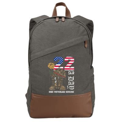Veteran 22 A Day Take Their Lives End Veteran Suicide Cotton Canvas Backpack