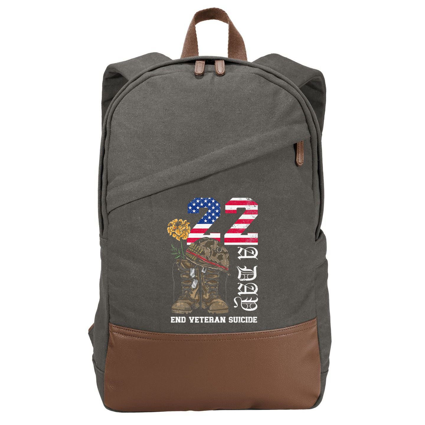 Veteran 22 A Day Take Their Lives End Veteran Suicide Cotton Canvas Backpack
