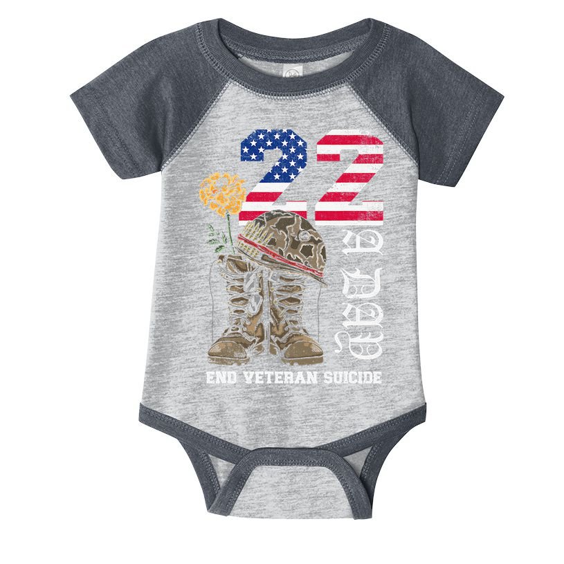 Veteran 22 A Day Take Their Lives End Veteran Suicide Infant Baby Jersey Bodysuit