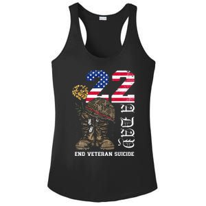 Veteran 22 A Day Take Their Lives End Veteran Suicide Ladies PosiCharge Competitor Racerback Tank