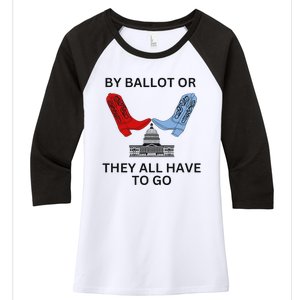 Vote 2024 Bold Election Design Women's Tri-Blend 3/4-Sleeve Raglan Shirt