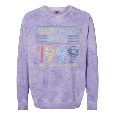 Vintage 23rd Birthday Gifts - Awesome Since 1999 Colorblast Crewneck Sweatshirt