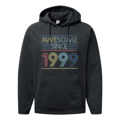 Vintage 23rd Birthday Gifts - Awesome Since 1999 Performance Fleece Hoodie