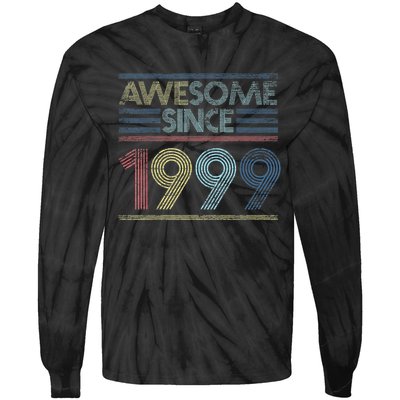 Vintage 23rd Birthday Gifts - Awesome Since 1999 Tie-Dye Long Sleeve Shirt