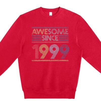 Vintage 23rd Birthday Gifts - Awesome Since 1999 Premium Crewneck Sweatshirt