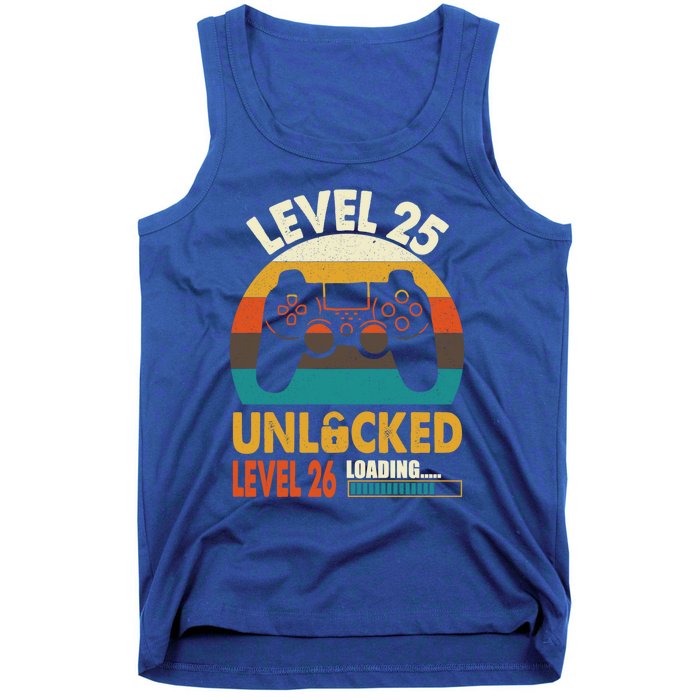 Vintage 25th Birthday Level 25 Unlocked Level 26 Loading Cute Gift Tank Top