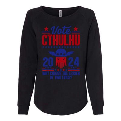 Vote 2024 Cthulhu President Choose The Lesser Of Two Evils Womens California Wash Sweatshirt