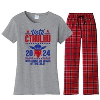 Vote 2024 Cthulhu President Choose The Lesser Of Two Evils Women's Flannel Pajama Set