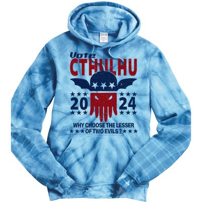 Vote 2024 Cthulhu President Choose The Lesser Of Two Evils Tie Dye Hoodie