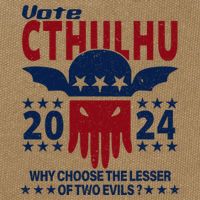 Vote 2024 Cthulhu President Choose The Lesser Of Two Evils Cotton Canvas Backpack