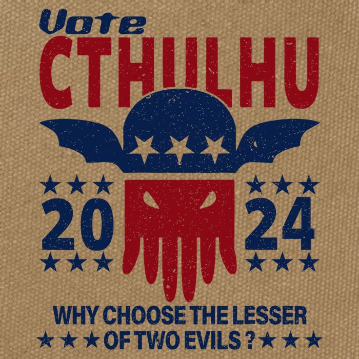 Vote 2024 Cthulhu President Choose The Lesser Of Two Evils Cotton Canvas Backpack