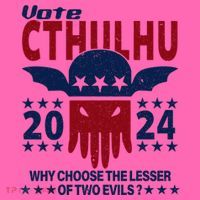 Vote 2024 Cthulhu President Choose The Lesser Of Two Evils Stripe Pom Pom Beanie