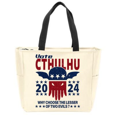 Vote 2024 Cthulhu President Choose The Lesser Of Two Evils Zip Tote Bag