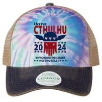 Vote 2024 Cthulhu President Choose The Lesser Of Two Evils Legacy Tie Dye Trucker Hat