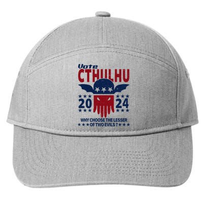 Vote 2024 Cthulhu President Choose The Lesser Of Two Evils 7-Panel Snapback Hat