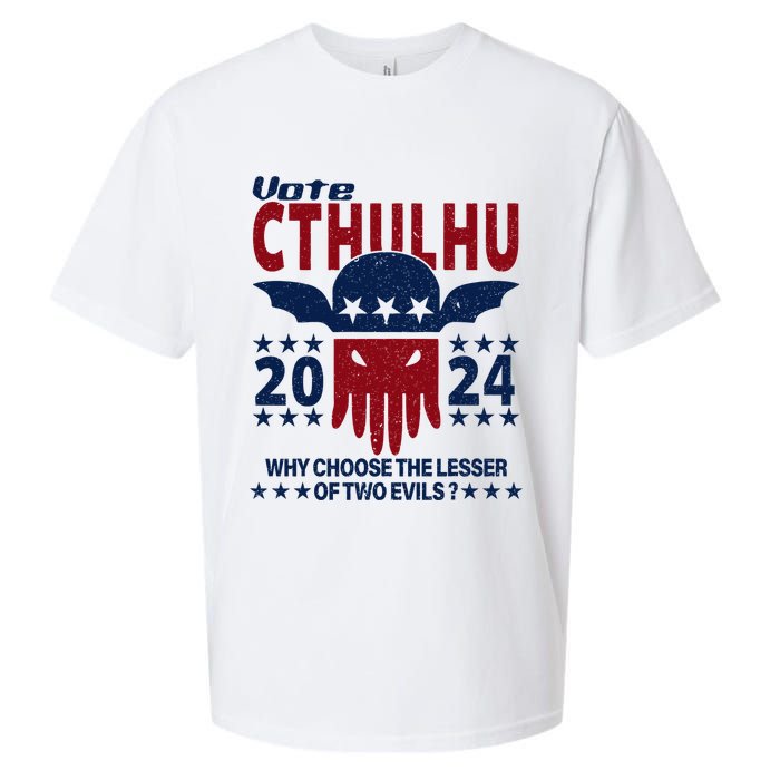 Vote 2024 Cthulhu President Choose The Lesser Of Two Evils Sueded Cloud Jersey T-Shirt