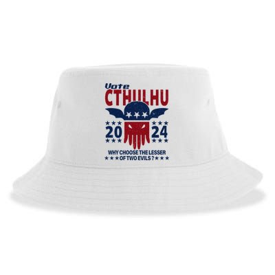 Vote 2024 Cthulhu President Choose The Lesser Of Two Evils Sustainable Bucket Hat