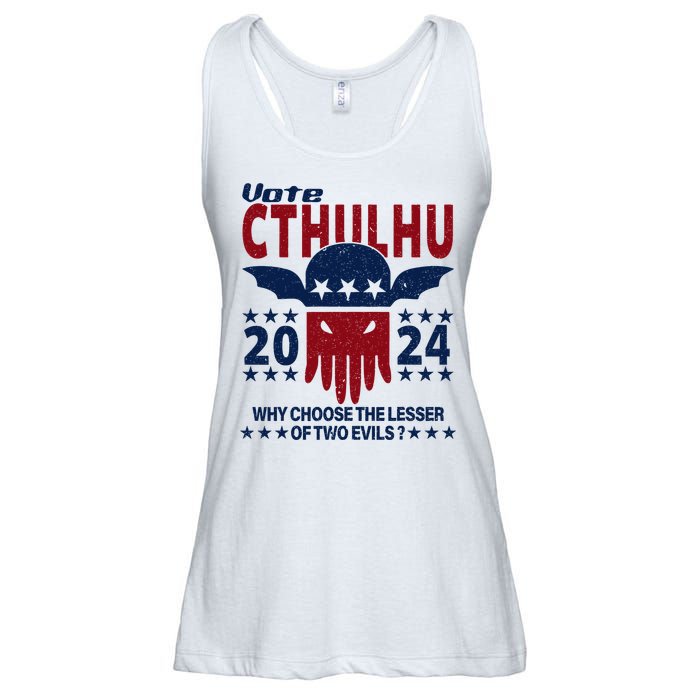 Vote 2024 Cthulhu President Choose The Lesser Of Two Evils Ladies Essential Flowy Tank