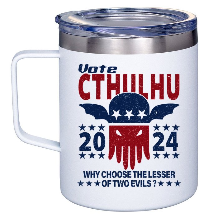 Vote 2024 Cthulhu President Choose The Lesser Of Two Evils 12oz Stainless Steel Coffee Mug