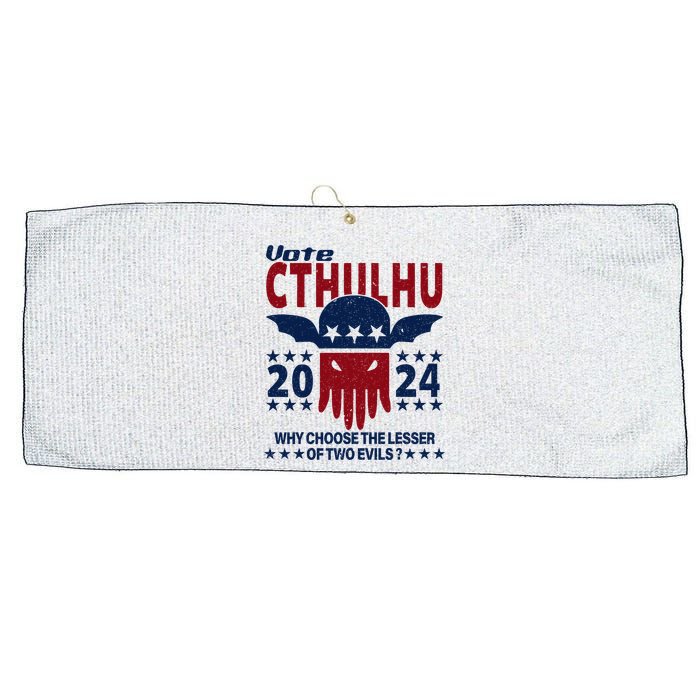 Vote 2024 Cthulhu President Choose The Lesser Of Two Evils Large Microfiber Waffle Golf Towel