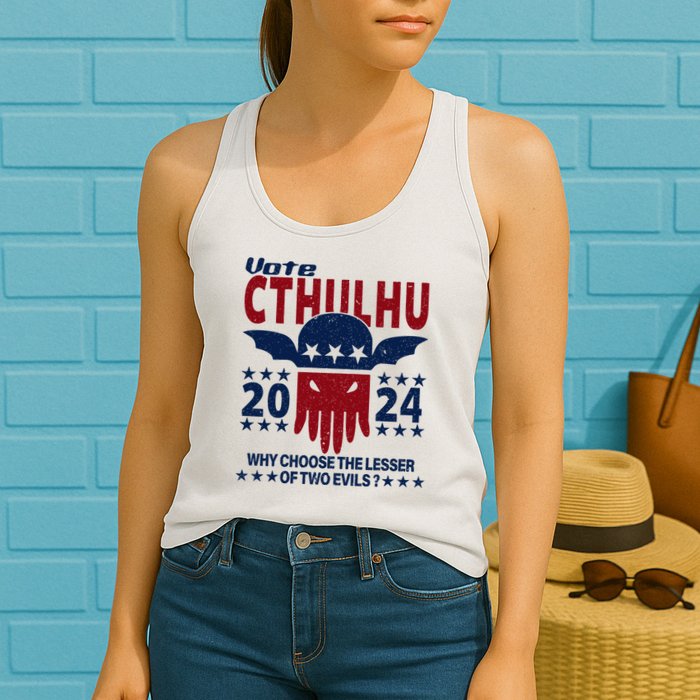 Vote 2024 Cthulhu President Choose The Lesser Of Two Evils Womens Tank Top