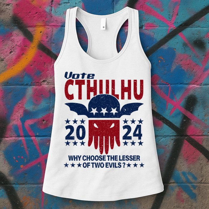 Vote 2024 Cthulhu President Choose The Lesser Of Two Evils Womens Tank Top