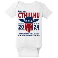 Vote 2024 Cthulhu President Choose The Lesser Of Two Evils Baby Bodysuit
