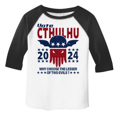 Vote 2024 Cthulhu President Choose The Lesser Of Two Evils Toddler Fine Jersey T-Shirt