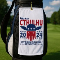 Vote 2024 Cthulhu President Choose The Lesser Of Two Evils Golf Towel