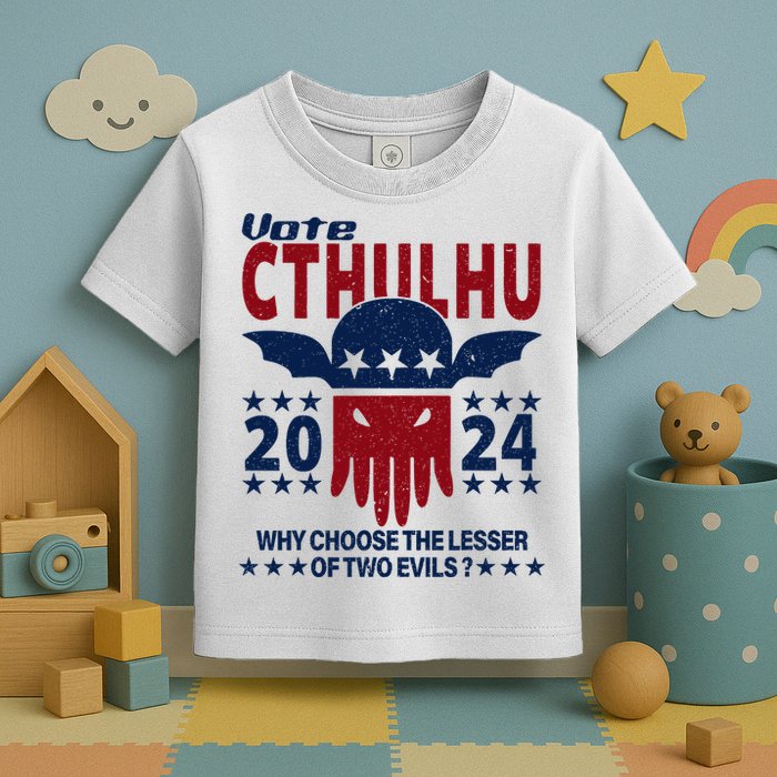 Vote 2024 Cthulhu President Choose The Lesser Of Two Evils Toddler T-Shirt