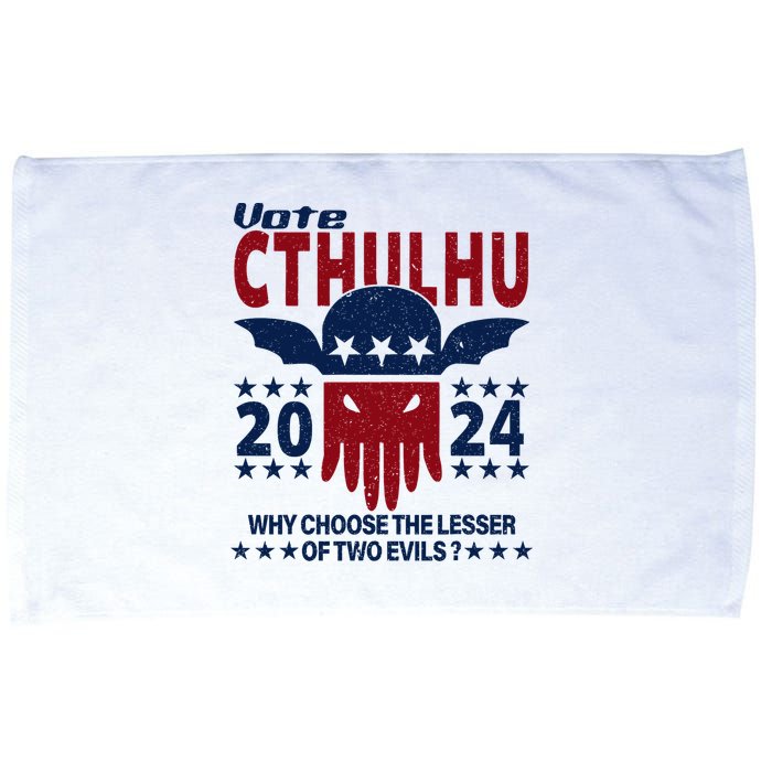 Vote 2024 Cthulhu President Choose The Lesser Of Two Evils Microfiber Hand Towel