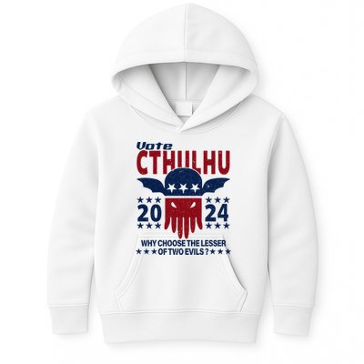 Vote 2024 Cthulhu President Choose The Lesser Of Two Evils Kids Hoodie