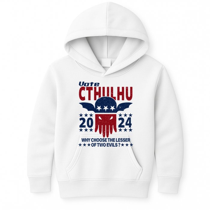 Vote 2024 Cthulhu President Choose The Lesser Of Two Evils Kids Hoodie