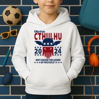 Vote 2024 Cthulhu President Choose The Lesser Of Two Evils Kids Hoodie