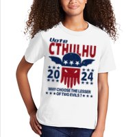 Vote 2024 Cthulhu President Choose The Lesser Of Two Evils Kids T-Shirt