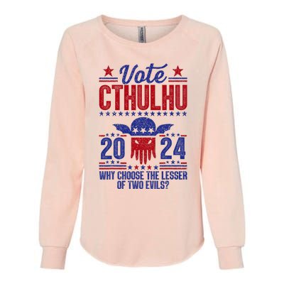 Vote 2024 Cthulhu President Choose The Lesser Of Two Evils Womens California Wash Sweatshirt