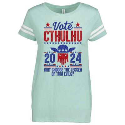 Vote 2024 Cthulhu President Choose The Lesser Of Two Evils Enza Ladies Jersey Football T-Shirt