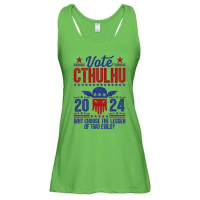 Vote 2024 Cthulhu President Choose The Lesser Of Two Evils Ladies Essential Flowy Tank